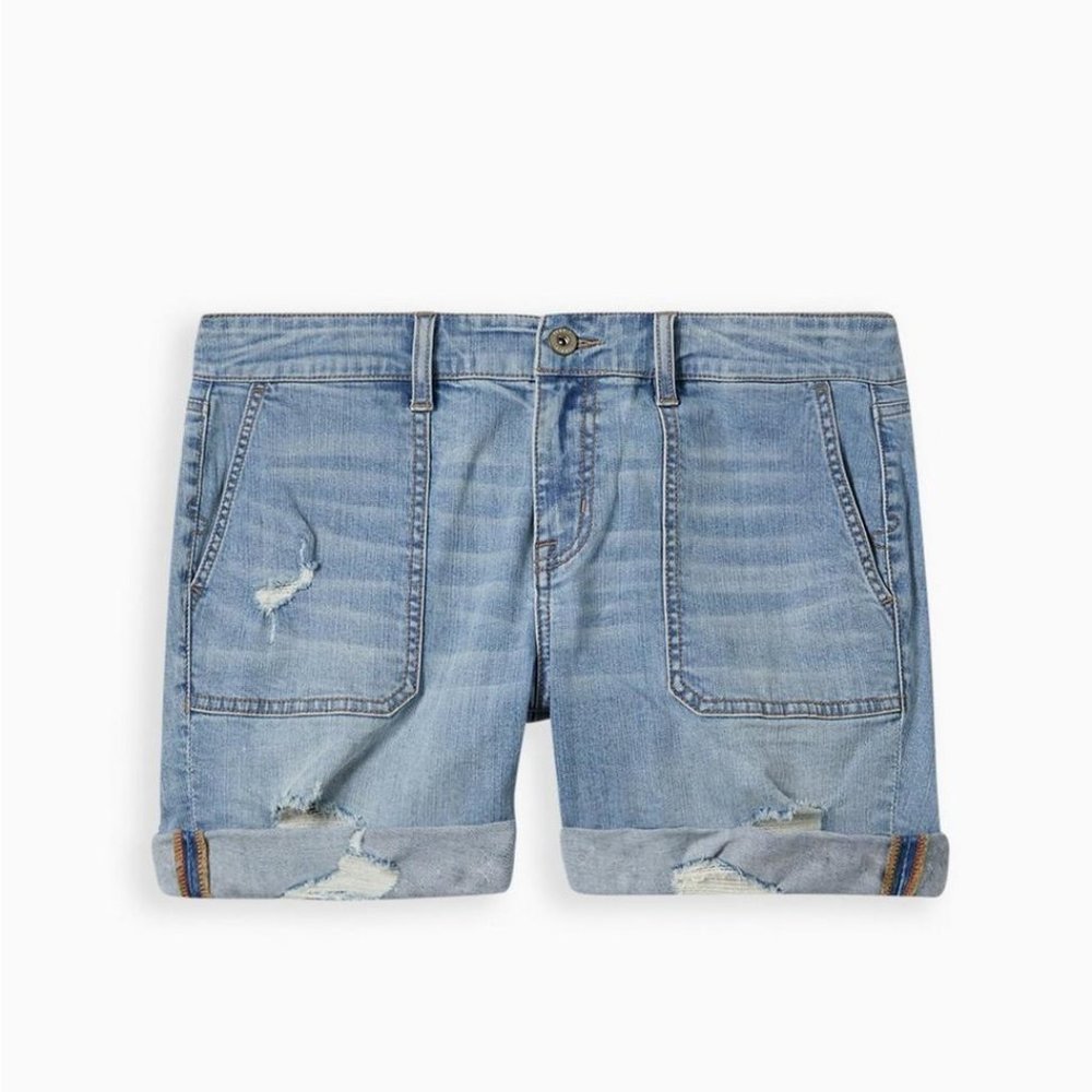 Torrid Mid vs Undone Distressed Shorts